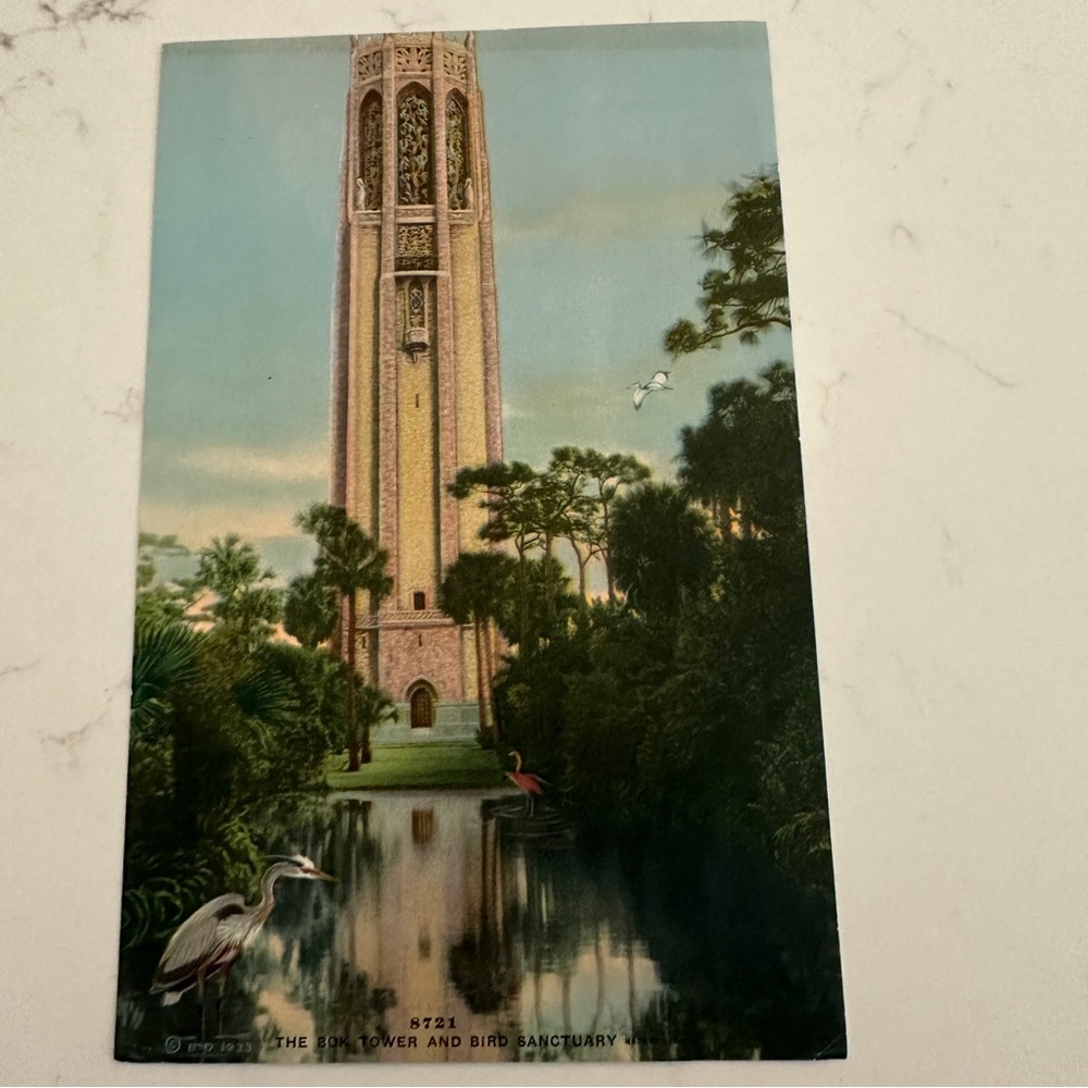 Vintage Calendar Art Print "The Bok Tower and Bird Sanctuary"